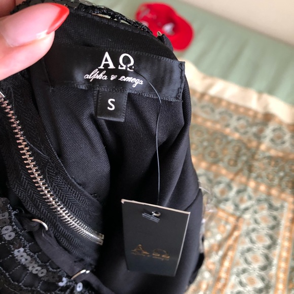 Alpha Omega Sequined Romper in Black - Picture 5 of 5